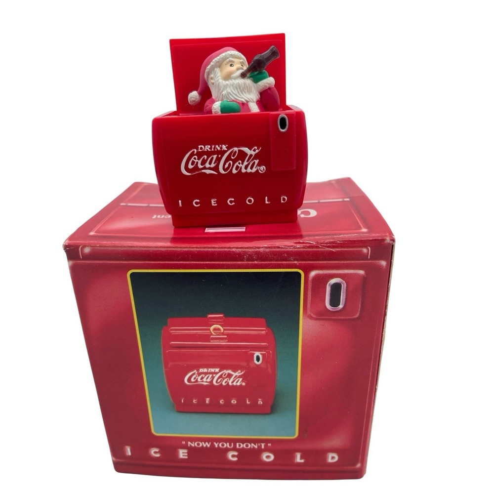 Coke Coca Cola Ice Cooler Opens Santa Delivers Pop Up Ornament 1994 LNC VGC